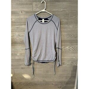 Lucy Tech M Workout Pullover Shirt Yoga Run Long Sleeve Top Ruching Keyhole Vent